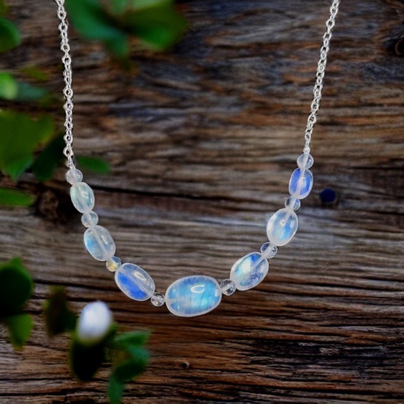 Hand Made Rainbow Moonstone Necklace - Picture 5 of 11